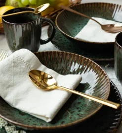 LUBIANA STONEWARE JADE ZIELONY OPK | Serwis obiadowy 12 elementów dla 4 osób | odcienie zieleni | ceramika