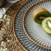 LUBIANA STONEWARE | METEOR DESERT 6 x Talerz deserowy 20,5 cm luz / odcień piaskowo - niebieski