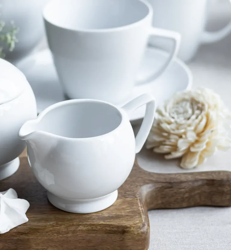 LUBIANA VANILLA Serwis obiadowo - kawowy 34 el dla 6 osób | biała porcelana