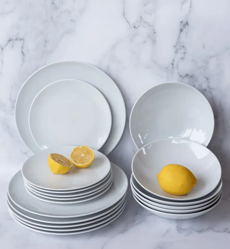 LUBIANA VANILLA Serwis obiadowy 40 el dla 12 osób | biała porcelana