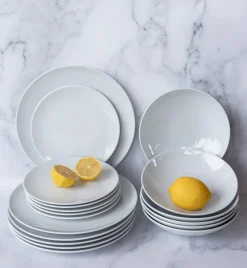 LUBIANA VANILLA Serwis obiadowy 54 el dla 18 osób | biała porcelana