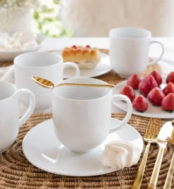 LUBIANA VANILLA Serwis obiadowo - kawowy 36 el dla 6 osób | biała porcelana