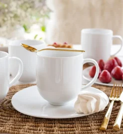 LUBIANA VANILLA Serwis obiadowo - kawowy 36 el dla 6 osób | biała porcelana