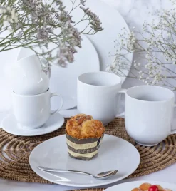 LUBIANA VANILLA Serwis obiadowo - kawowy 36 el dla 6 osób | biała porcelana
