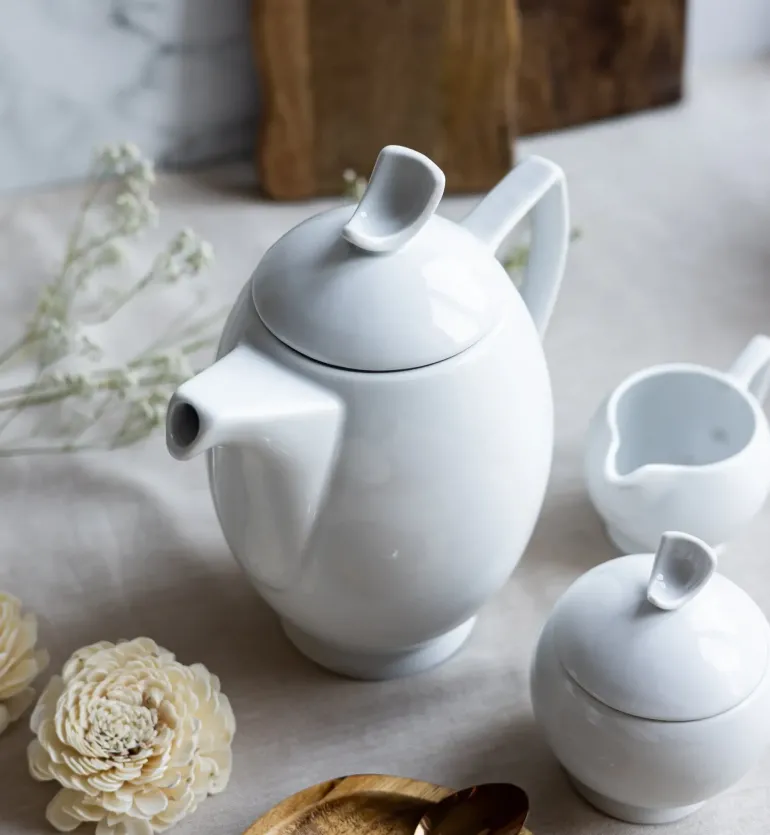 LUBIANA VANILLA Serwis obiadowo - kawowy 115 el dla 18 osób | biała porcelana