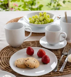 LUBIANA VANILLA Serwis obiadowo - kawowy 79 el dla 12 osób | biała porcelana