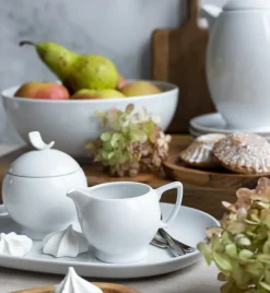 LUBIANA VANILLA Serwis obiadowo - kawowy 79 el dla 12 osób | biała porcelana