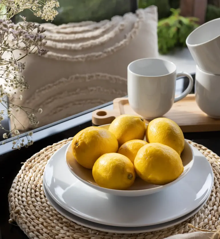 LUBIANA VANILLA Serwis obiadowo - kawowy 64 el dla 12 osób | biała porcelana