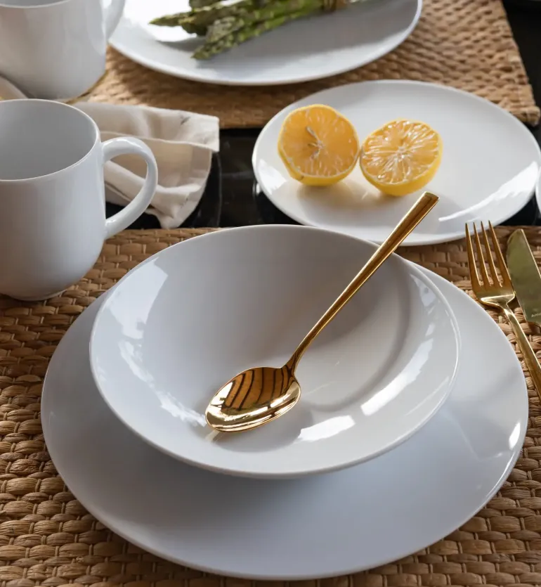 LUBIANA VANILLA Serwis obiadowy 48 el dla 12 osób | biała porcelana