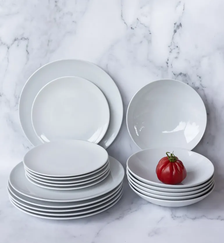 LUBIANA VANILLA Serwis obiadowy 48 el dla 12 osób | biała porcelana