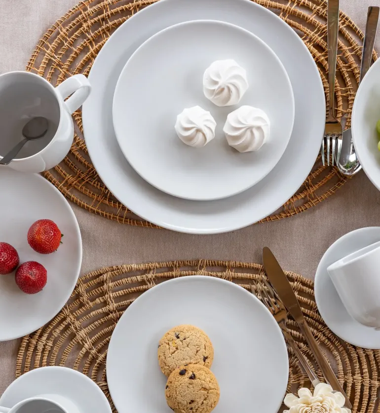 LUBIANA VANILLA Serwis obiadowy 48 el dla 12 osób | biała porcelana