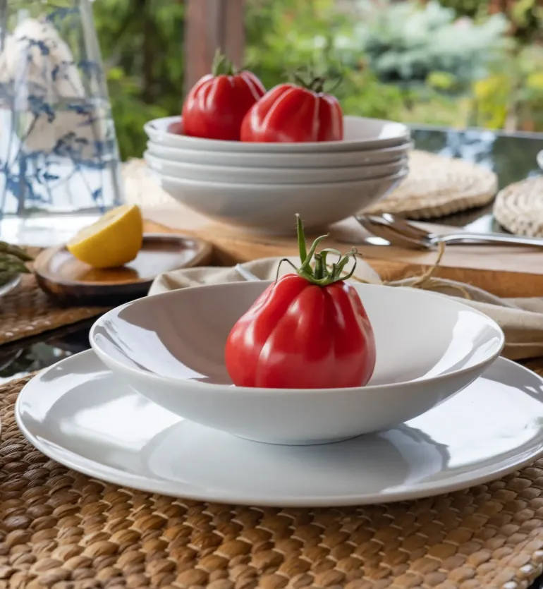 LUBIANA VANILLA Serwis obiadowy 96 el dla 24 osób | biała porcelana