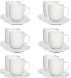 LUBIANA VANILLA 12x Filiżanka 250 ml + spodek 14 cm | biały | porcelana luzem