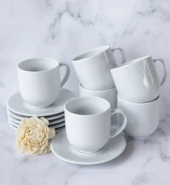 LUBIANA VANILLA 6x Filiżanka 250 ml + spodek 14 cm | biały | porcelana luzem