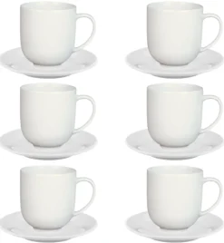 LUBIANA VANILLA 6x Filiżanka 250 ml + spodek 14 cm | biały | porcelana luzem