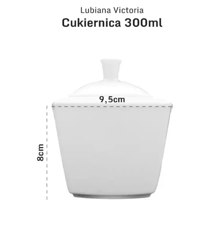 LUBIANA VICTORIA Komplet Mlecznik 150 ml + Cukiernica 300 ml z pokrywką / 3 el
