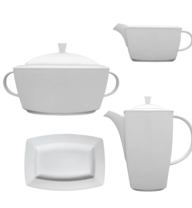 LUBIANA VICTORIA Komplet naczyń 1/4 | waza, imbryk, rawierka, sosjerka | porcelana