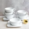 LUBIANA VICTORIA 6 x Bulionówka 300 ml + spodki / 12 el / porcelana