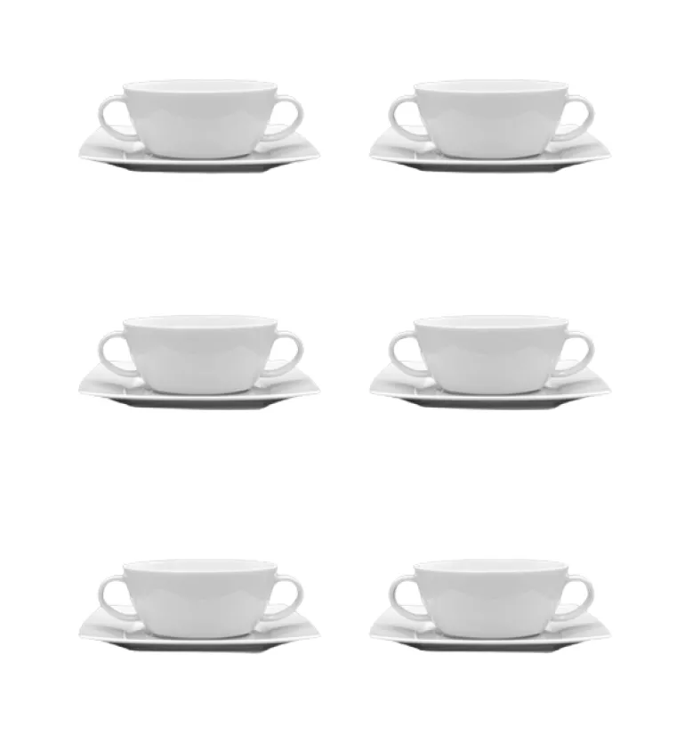 LUBIANA VICTORIA 6 x Bulionówka 300 ml + spodki / 12 el / porcelana