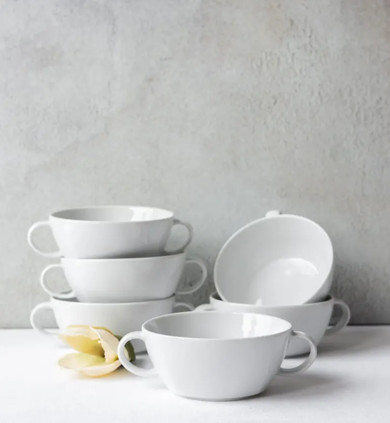 LUBIANA VICTORIA 6 x Bulionówka 300 ml + spodki / 12 el / porcelana