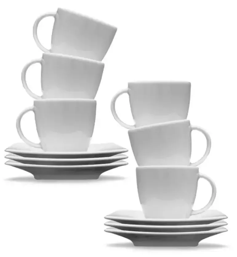 LUBIANA VICTORIA 6 x Filiżanka 250 ml + spodki / 12 el / porcelana