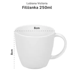 LUBIANA VICTORIA 6 x Filiżanka 250 ml + spodki / 12 el / porcelana