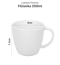 LUBIANA VICTORIA 12 x Filiżanka 200 ml + spodki / 24 el / porcelana