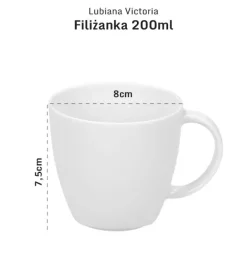 LUBIANA VICTORIA 30 x Filiżanka 200 ml + spodek / porcelana