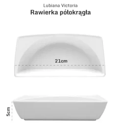 LUBIANA VICTORIA 30 x Rawierka półokrągła głęboka 21 cm