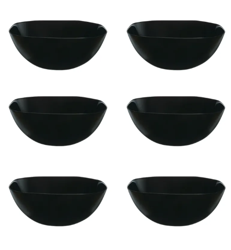 LUMINARC CARINE BLACK 6x Salaterka kwadratowa 27 cm | szkło hartowane