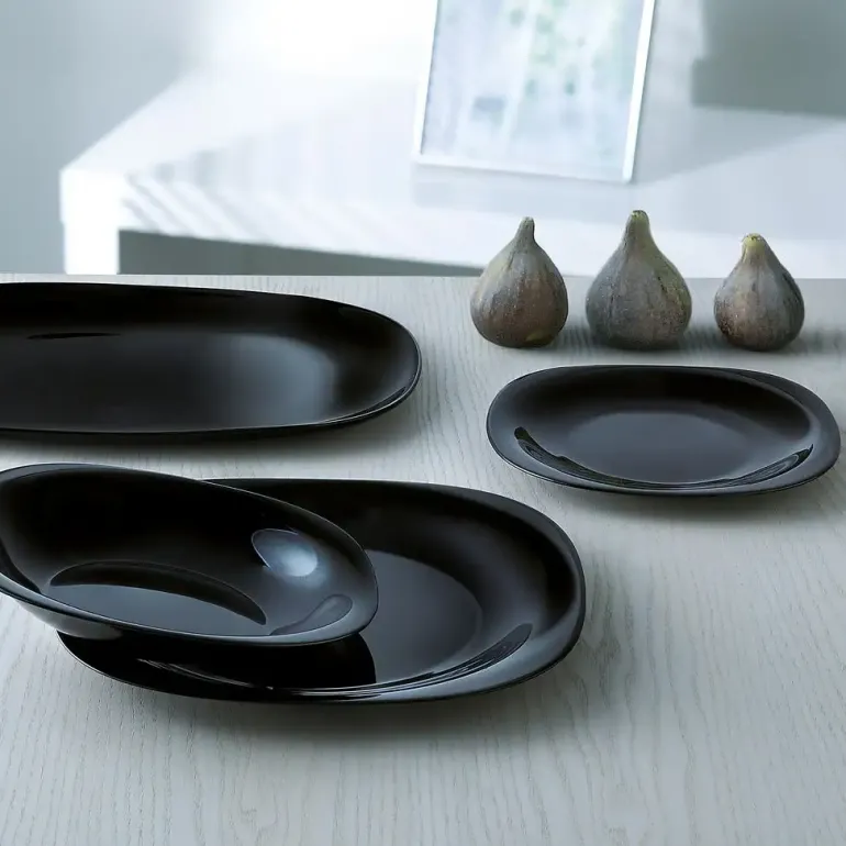 LUMINARC CARINE BLACK 18x Talerz deserowy 19 cm | szkło hartowane