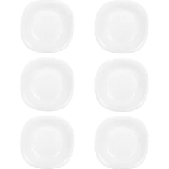 LUMINARC CARINE WHITE 6x Talerz głęboki 21 cm | szkło hartowane