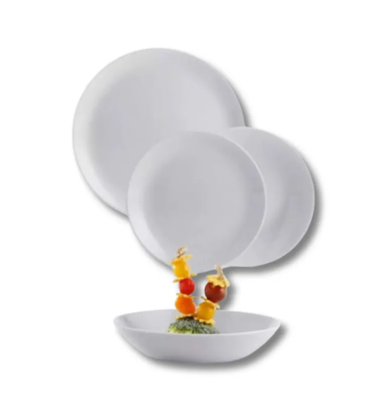 LUMINARC DIWALI GRANIT Komplet obiadowy 57 el dla 18 os / szkło hartowane | P2920