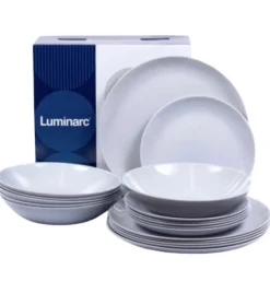 LUMINARC DIWALI GRANIT Komplet obiadowy 57 el dla 18 os / szkło hartowane | P2920