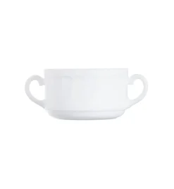LUMINARC TRIANON Bulionówka 300 ml | 10 cm / biała / szkło hartowane