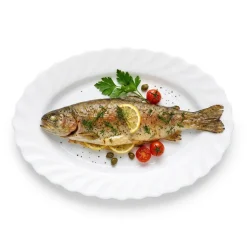 LUMINARC TRIANON WHITE Półmisek owalny 22 cm | biały | szkło hartowane | H4126