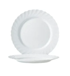 LUMINARC TRIANON WHITE Talerz obiadowy 27 cm | biały | szkło hartowane | 68977/V8353