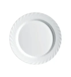 LUMINARC TRIANON WHITE Talerz obiadowy 27 cm - 12 SZT. | biały | szkło hartowane | 68977/V8353
