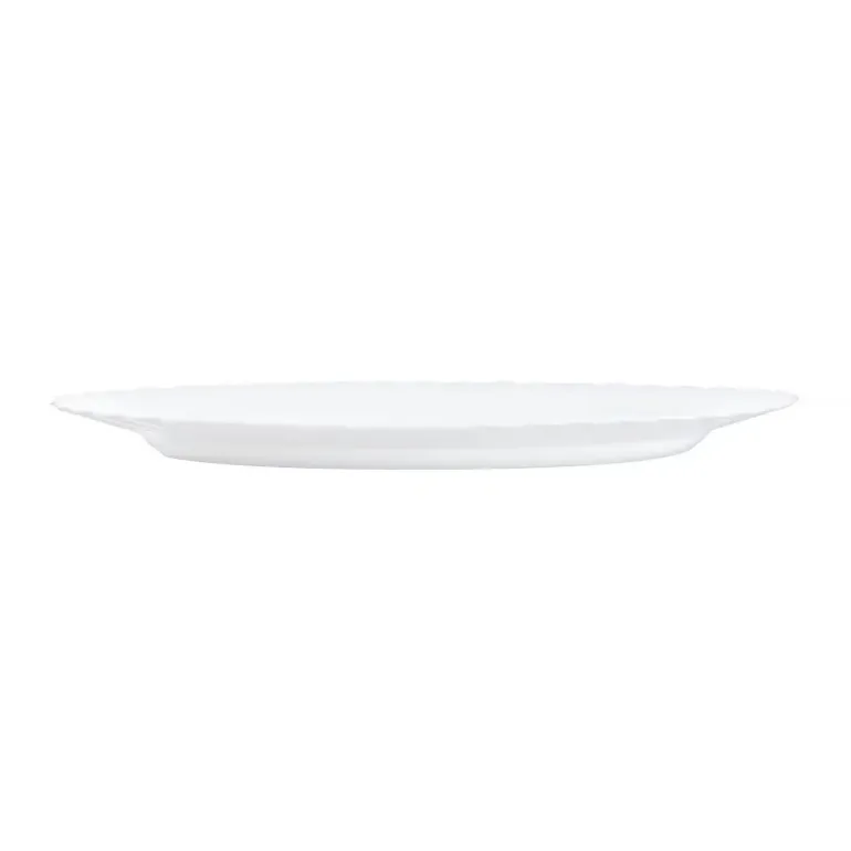 LUMINARC TRIANON WHITE Talerz obiadowy 27 cm - 12 SZT. | biały | szkło hartowane | 68977/V8353