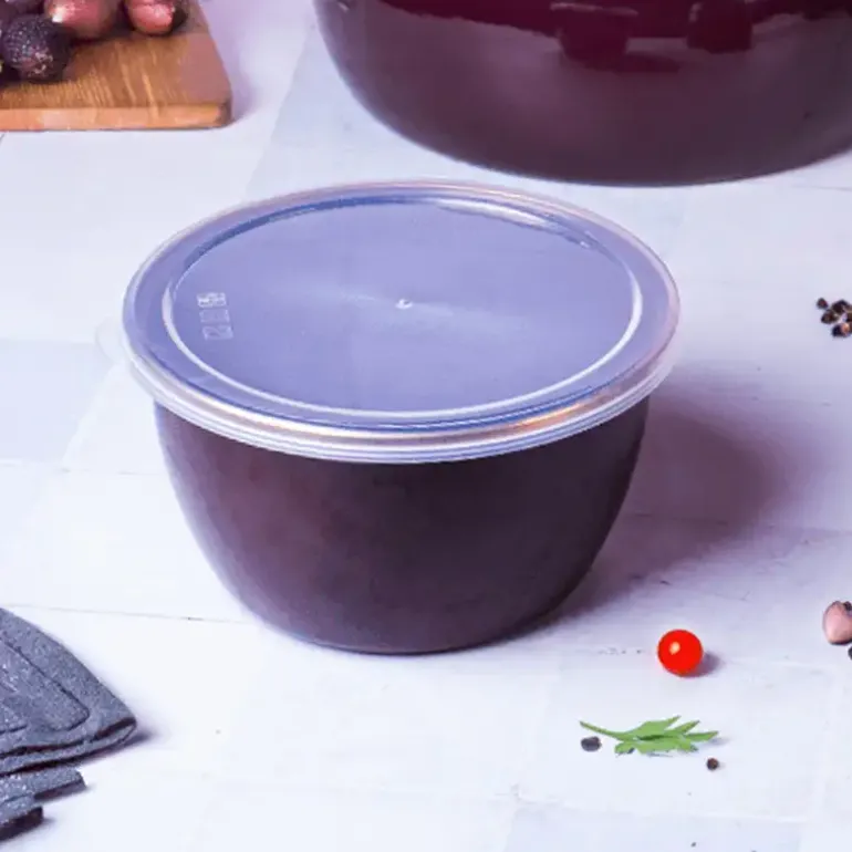 METALAC | BORDEAUX Pojemnik emaliowany z plastikową pokrywką 16 cm 1.7 L, bordowy