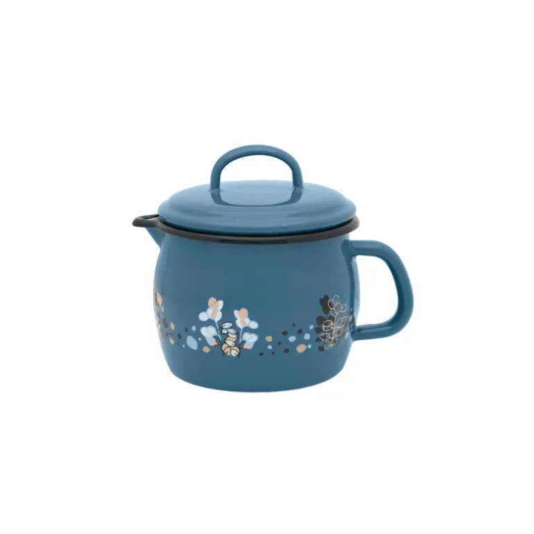 METALAC COOKING DELIGHT Kubek dzbanek 1,3 l z rączką i pokrywką 12 cm / emalia