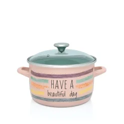 METALAC HaBD Garnek głęboki 2 l z pokrywką 16 cm / emalia