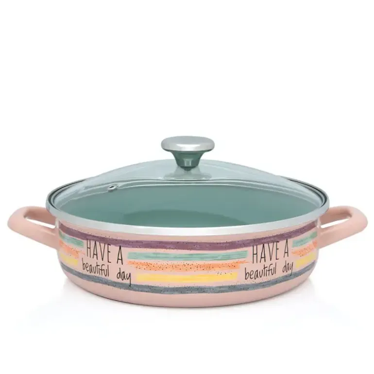 METALAC HaBD Garnek niski 4 l z pokrywką 26 cm / emalia