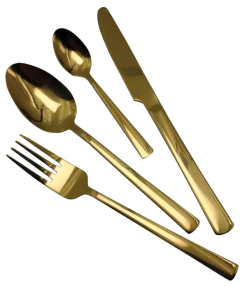 MG HOME | ARYA GOLD ZESTAW SZTUĆCE 24 EL 6 OS ZŁOTE STAL NIERDZEWNA