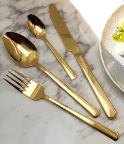 MG HOME | ARYA GOLD ZESTAW SZTUĆCE 24 EL 6 OS ZŁOTE STAL NIERDZEWNA