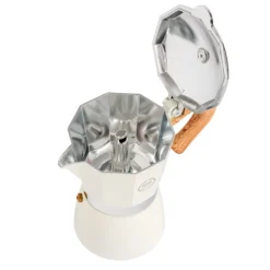 MG HOME | CREMA Kawiarka aluminiowa 300 ml / 6 filiżanek | BIAŁA