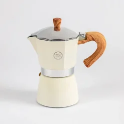 MG HOME | CREMA Kawiarka aluminiowa 300 ml / 6 filiżanek | BIAŁA