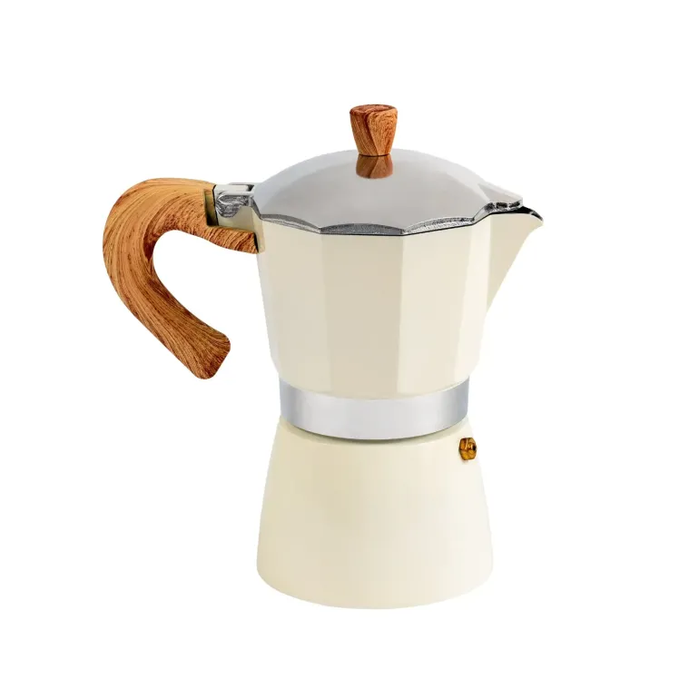 MG HOME | CREMA Kawiarka aluminiowa 300 ml / 6 filiżanek | BIAŁA