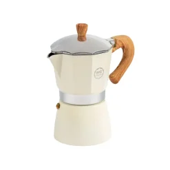 MG HOME | CREMA Kawiarka aluminiowa 300 ml / 6 filiżanek | BIAŁA