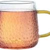 MG HOME | DECO Zestaw 4 szklanek żłobionych z uchem 300 ml / musztardowe